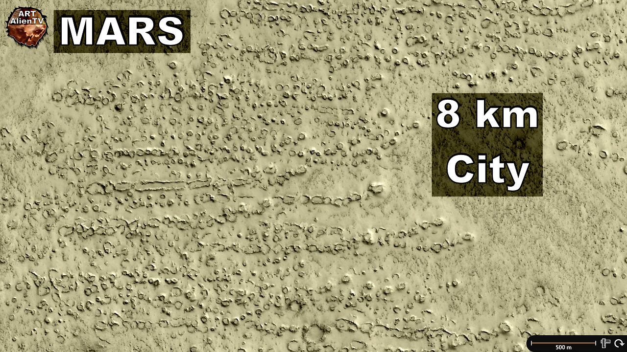 MARS. 8 km City Ruins - Huge Line Formations. ArtAlienTV
