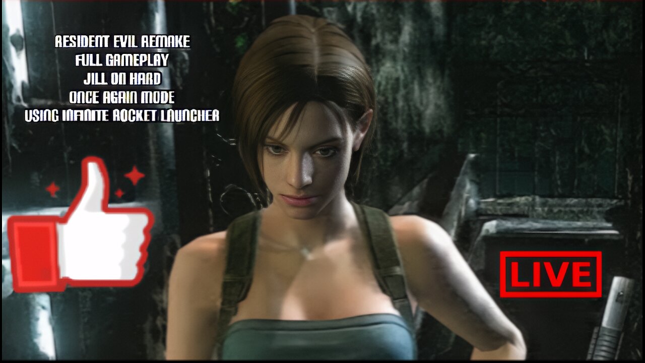 Resident Evil Remake (Full Gameplay) Jill on (Hard) Once Again Mode Using Infinite Rocket Launcher