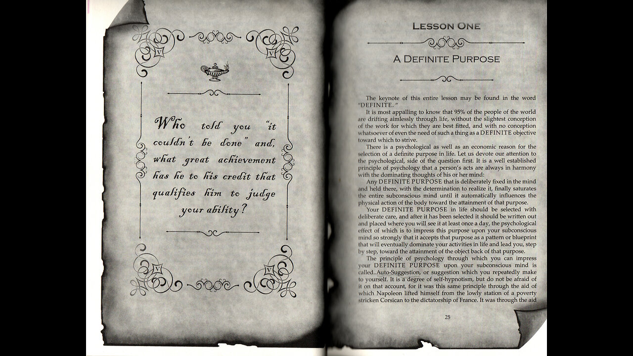 The Law of Success 1925 Lesson One Definite Purpose *RARE*