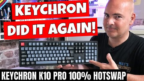 100% Full Size UK ISO Pre Lubed Mechanical Wireless Hotswap Keyboard Keychron K10 Pro