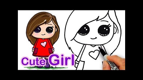 How to draw a Girl Easy and Cute #1