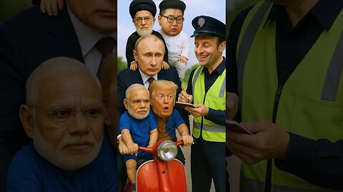 ✍️ Macron Issues Ticket to Putin‘s Overloaded Scooter!‍♂️