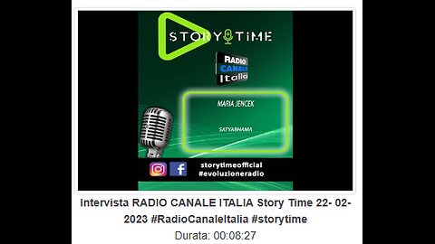 7. Intervista RADIO CANALE ITALIA Story Time 22- 02-2023 #RadioCanaleItalia #storytime