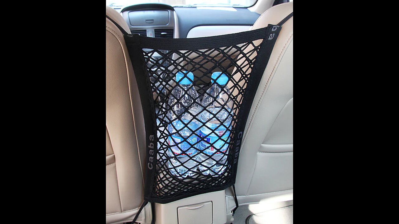 Universal Car Seat Storage Mesh Organizer, for Water Bottles, Napkins, Baubles or Pets_ Kids Barrier