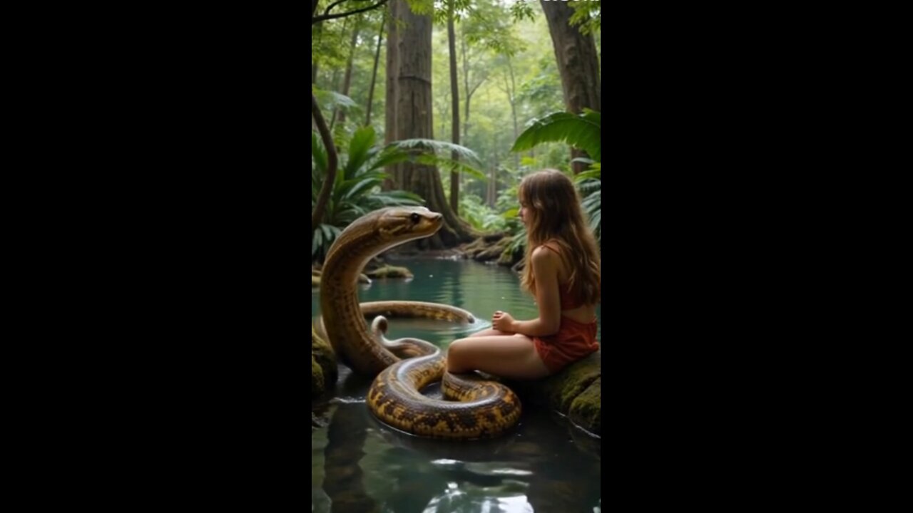 Strange friendship of snakes and little girls😘 #shorts #snake #reel #viral