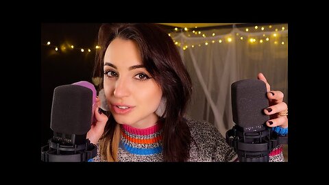 ASMR | Up Close Cozy & Safe Affirmations | Ear to Ear Whispering & Brushing