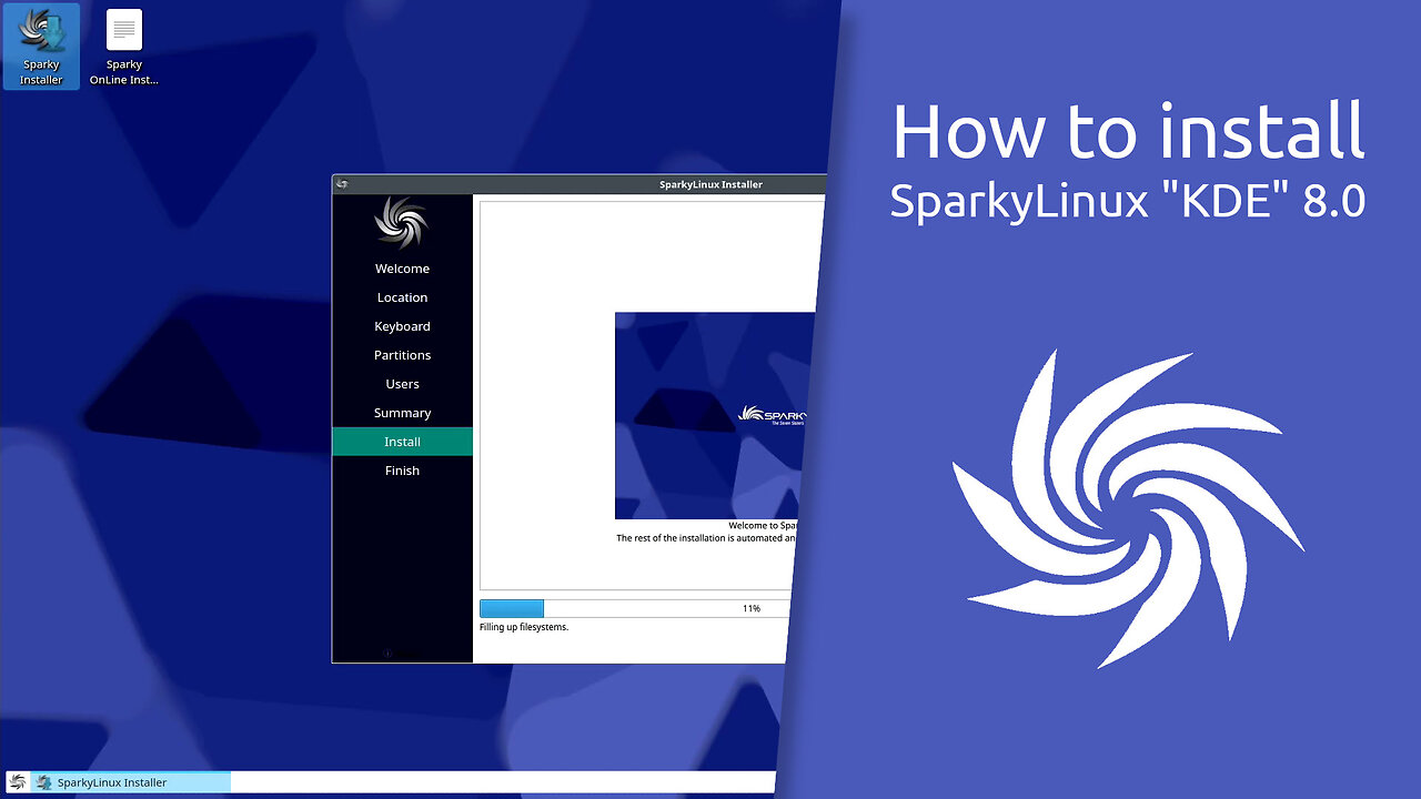 How to install SparkyLinux "KDE" 8.0