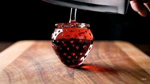 Slicing a Glass Strawberry is Too Satisfying! 🍓✨ | ASMR Cut