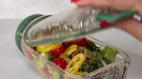 Salad Pod Jar Side-Opening – Portable Salad Container & Snack Box with Leakproof Dressing Bowl