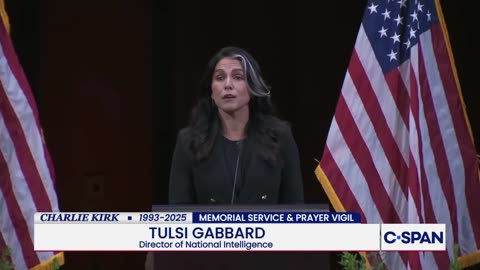 Director of National Intellegence Tulsi Gabbard Speaking at Charlie Kirks Vigil