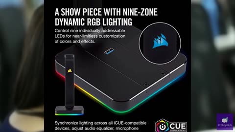 Corsair ST100 RGB Premium Headset Stand with 7.1 Surround Sound - 3.5mm and 2xUS