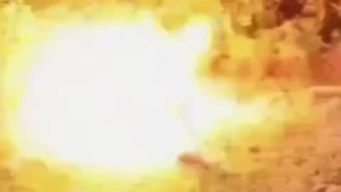 Russian Soldier Goes Out in a Flash of Light and a Cloud of Smoke