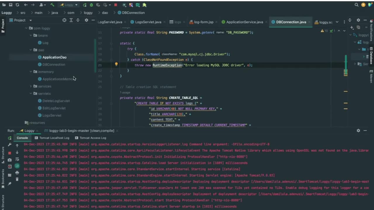 Student Work (Assignment)|CST8277 output part 2 Spring Boot + Database Integration|Algonquin College