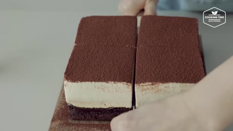 _진한 초코와 부드러운 크림의 만남. 티라미수 브라우니 만들기 - Melt-in-Your-Mouth Tiramisu Brownies Recipe - Cooking tree
