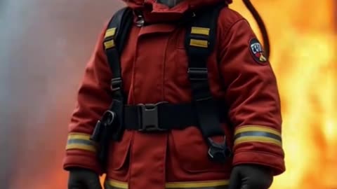 From Rescued to Rescuer: The Firefighting Cat Hero! 🚒🐱