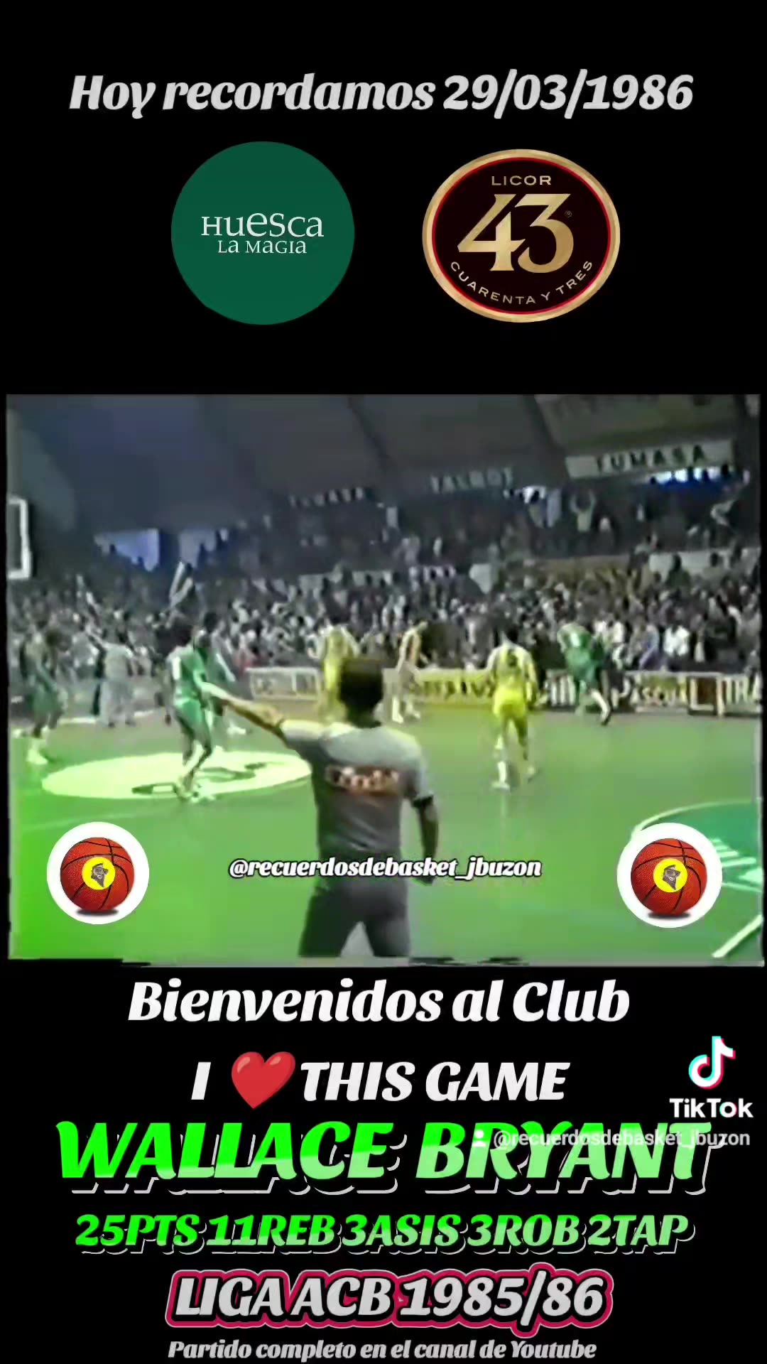 WALLACE BRYANT 💪🏀 25PTS 11REB 3ASIS 3ROB 2TAP Magia Huesca vs Licor 43 Liga ACB 1985/86