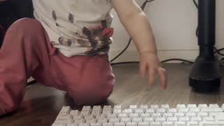 Baby Kayla Playing With a Keyboard on the Floor — ABC Time 🎹