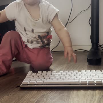 Baby Kayla Playing With a Keyboard on the Floor — ABC Time 🎹
