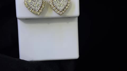 Real Gold & Natural Diamond Heart Shaped Earrings