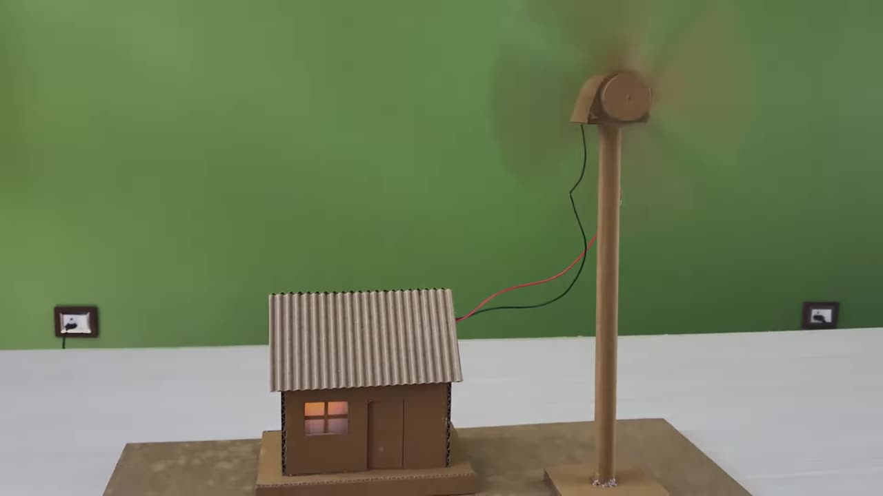 How to make working model of a wind turbine from cardboard | school project