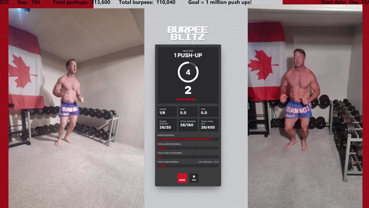 Everyday 450 push ups and 180 Burpees!