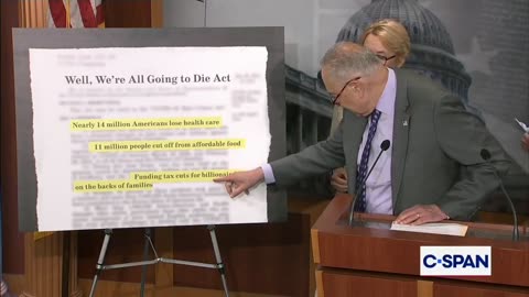 Sen Chuck Schumer Calls Big Beautiful Bill, We Are All Going To Die Act