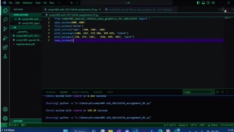 Student Work (Assignment) | COMP1405B Easy Graphics Python Task | Carleton University