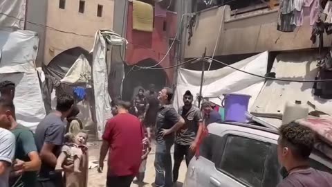 An Israeli air strike hit the Cairo school that is sheltering displaced Palestinians in Gaza city