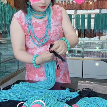 250610-9 Turquoise Bead Strand: Dynamic Geological Almanac Around the Neck