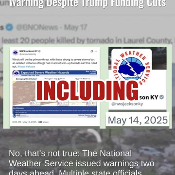 Fact Check: Kentucky Weather Service DID Send Out Tornado Warning Despite Trump Funding Cuts