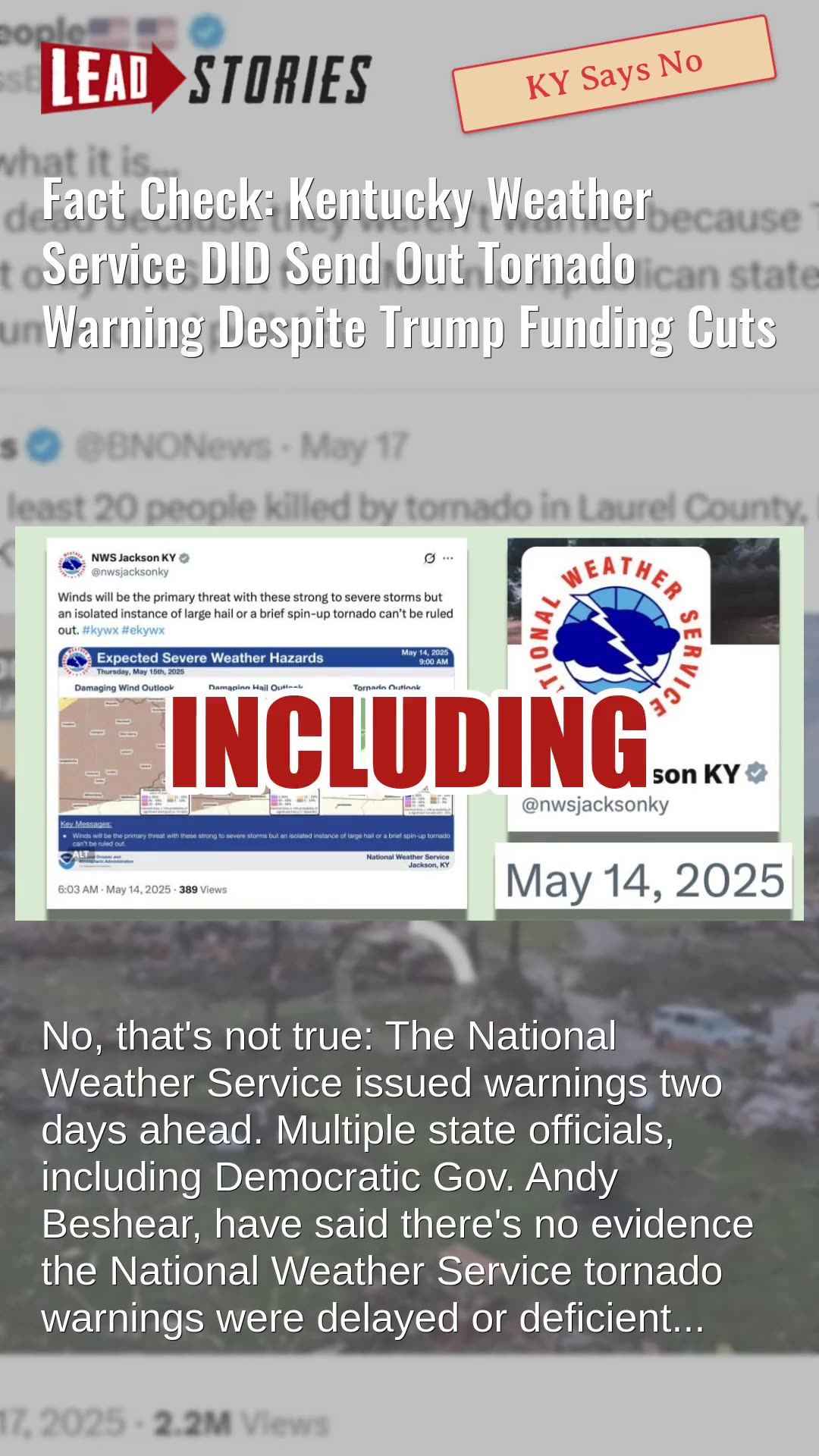 Fact Check: Kentucky Weather Service DID Send Out Tornado Warning Despite Trump Funding Cuts