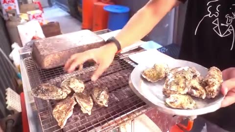 Oyster Harvesting and Cooking Fried Oyster, Oyster Omelette