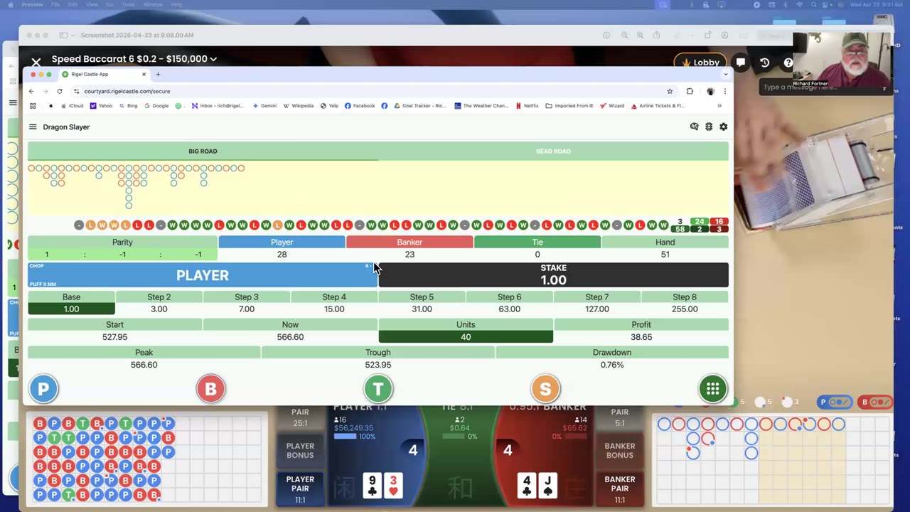 Win at baccarat with the Rigel Castle App with Dragon Slayer Puff II MM, short video