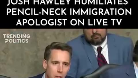 JOSH HAWLEY HUMILIATES PENCIL-NECK IMMIGRATION APOLOGIST ON LIVE TV