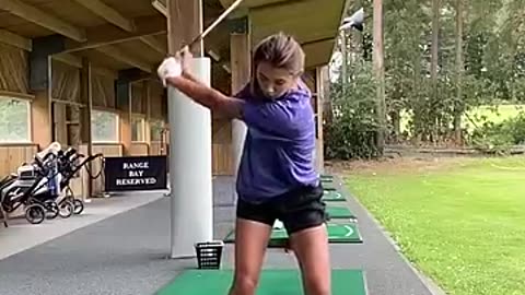 Breaking: Slo Mo Swing Practice… #shorts #golf #golfgirl #golfswing #golfshot #g
