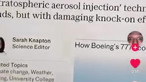 daily telegraph admits the boing 777 is dropping chemical agents