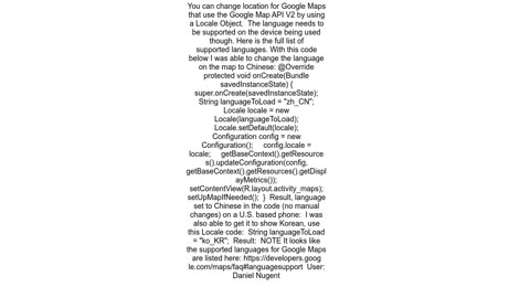 How to change language Google Map V2 android