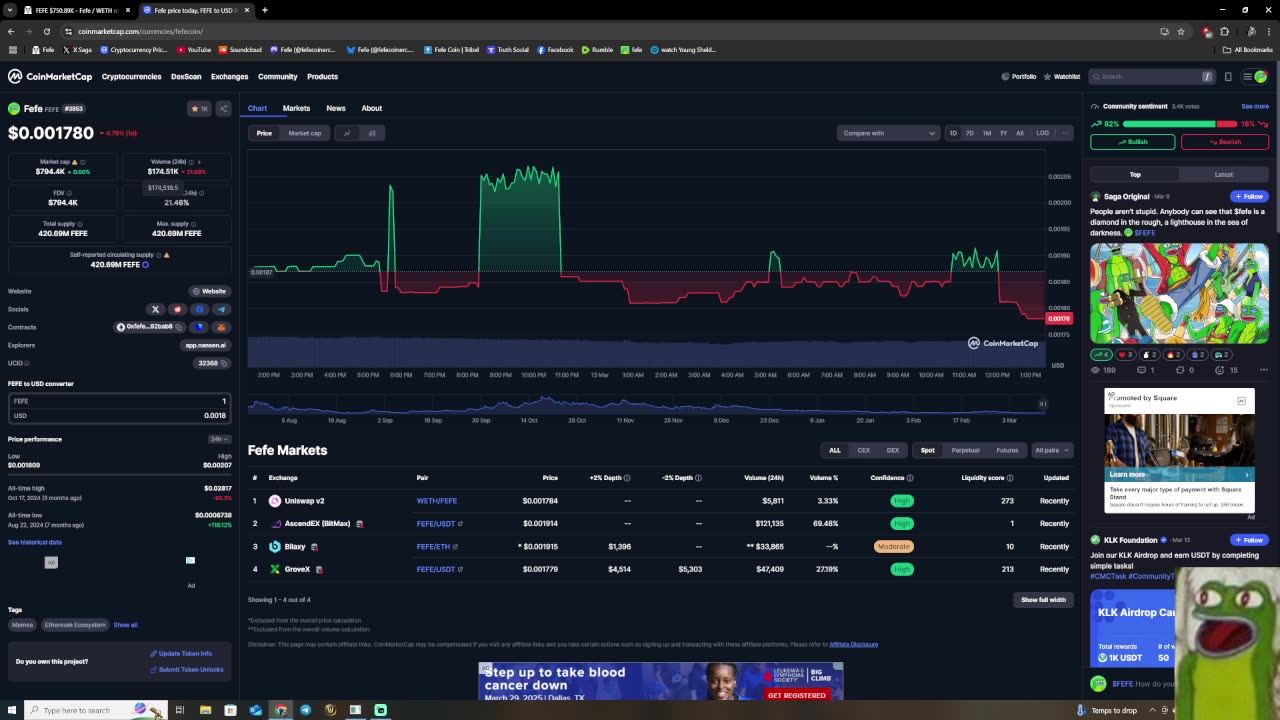 $FEFE holding higher lows with STRONG volume @fefecoinerc