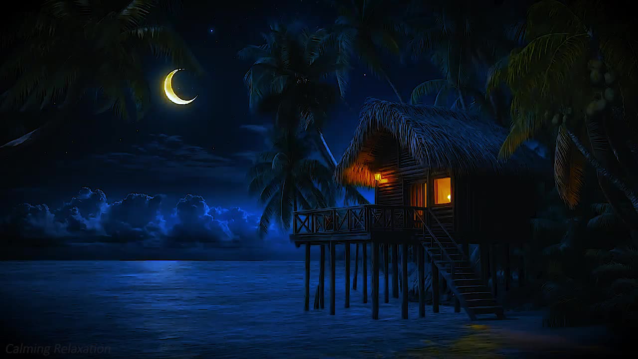 Peaceful Sleep on a Quiet Night Beach