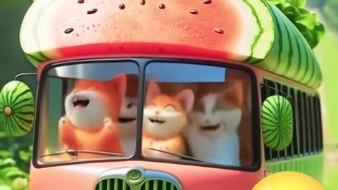 cute cats with water melon