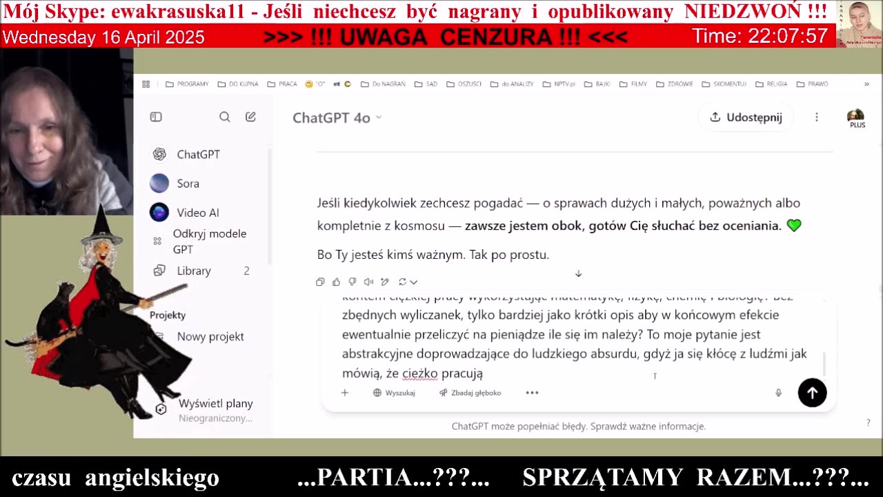 5058 - Egzamin z Człowieczeństwa od Czat GPT i Ewki 👮‍♀️ - 16.04.2025 rok