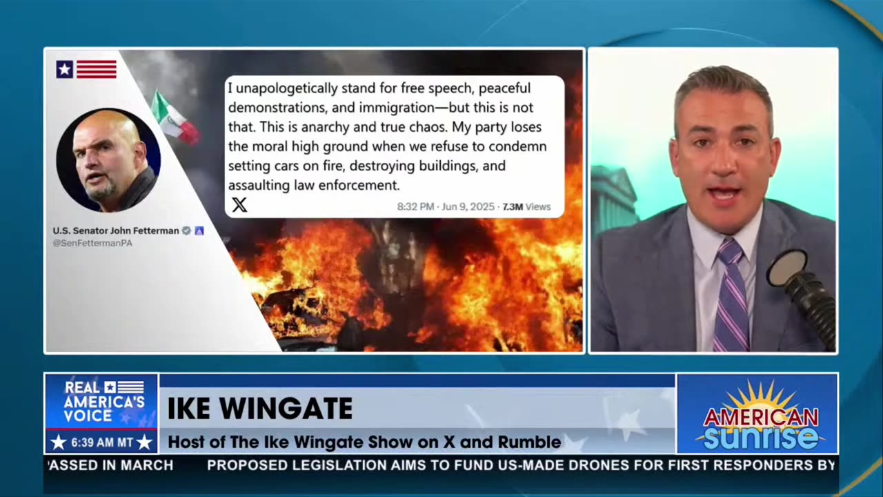 Ike Wingate on Real America's Voice - Democrats Blame Trump for LA Riots