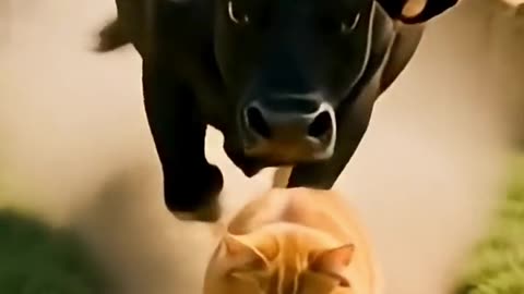 📹 Ai animated funny video 💣🐮 Orange Fat Cat Plants a Bomb in Cow’s Mouth?