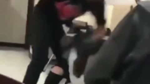 Black attacks woman