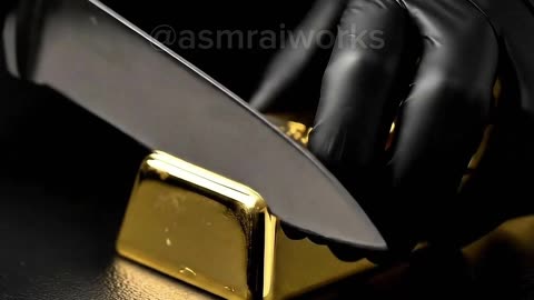 Pure gold cutting ASMR #satisfying #oddlysatisfying #asmr #goldbar #gold