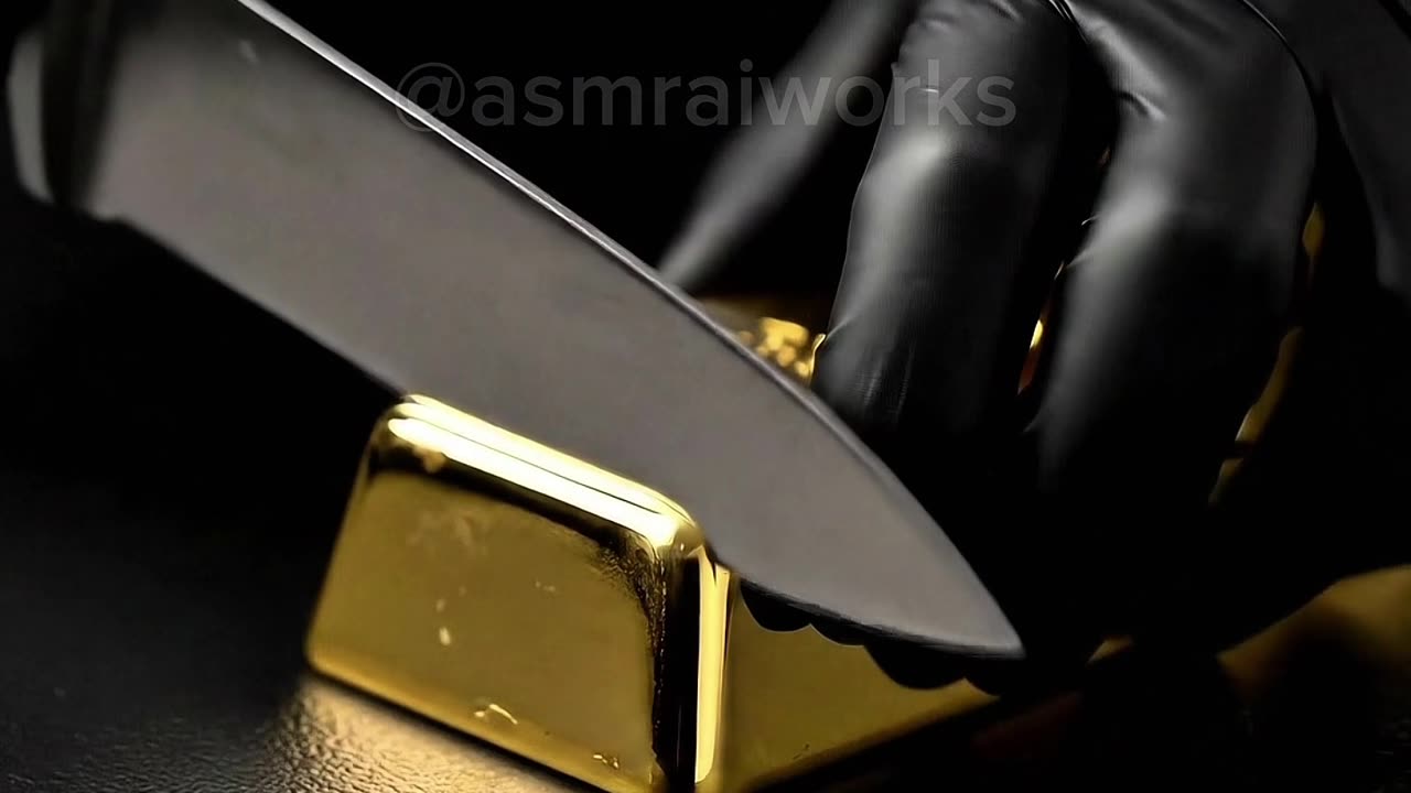 Pure gold cutting ASMR #satisfying #oddlysatisfying #asmr #goldbar #gold