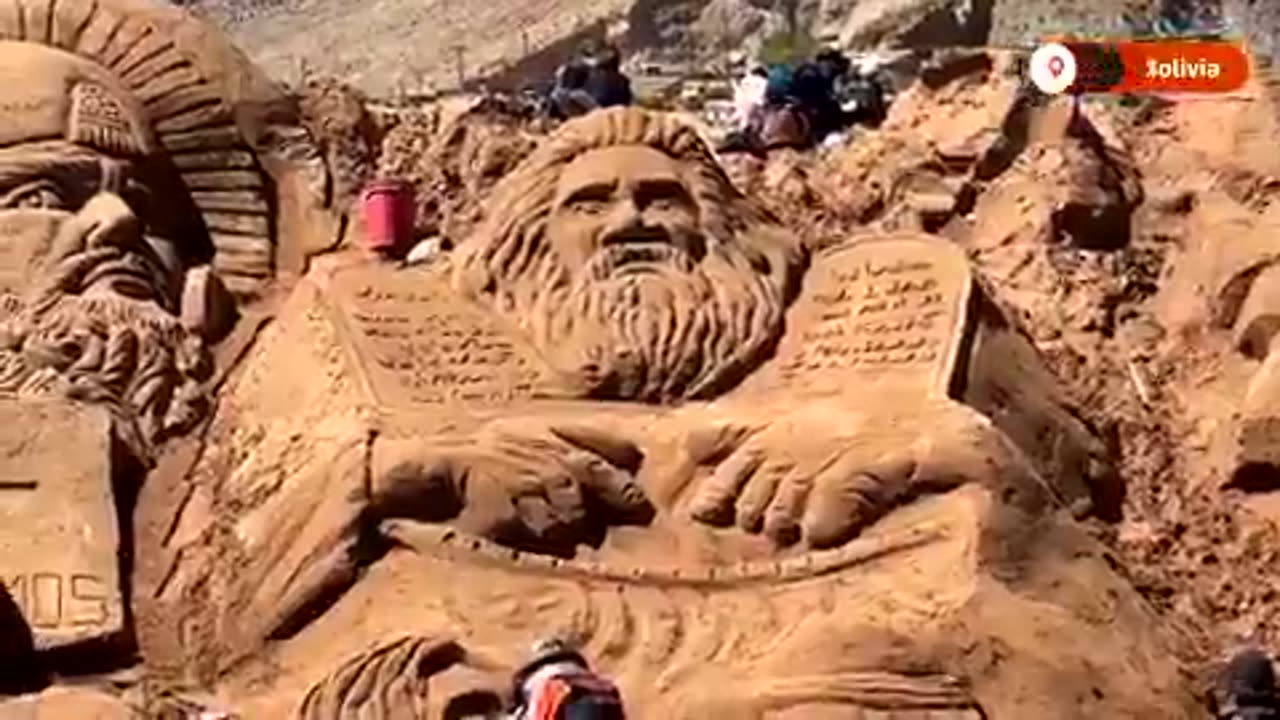 In Oruro, Bolivia, artists congregated to craft impressive sand sculptures for Easter,
