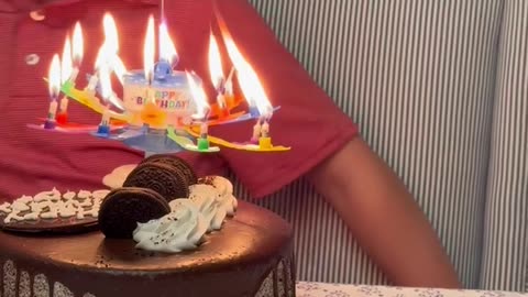 Candle Expands and Surprises Birthday Boy