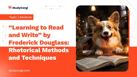 Learning to Read and Write by Frederick Douglass: Rhetorical Methods and Techniques - Essay Example