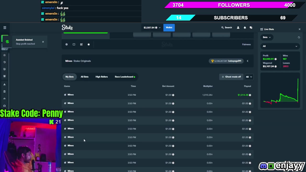 HITTING MY BIGGEST STAKE MINES 1000X WIN YET! (BACK TO BACK)